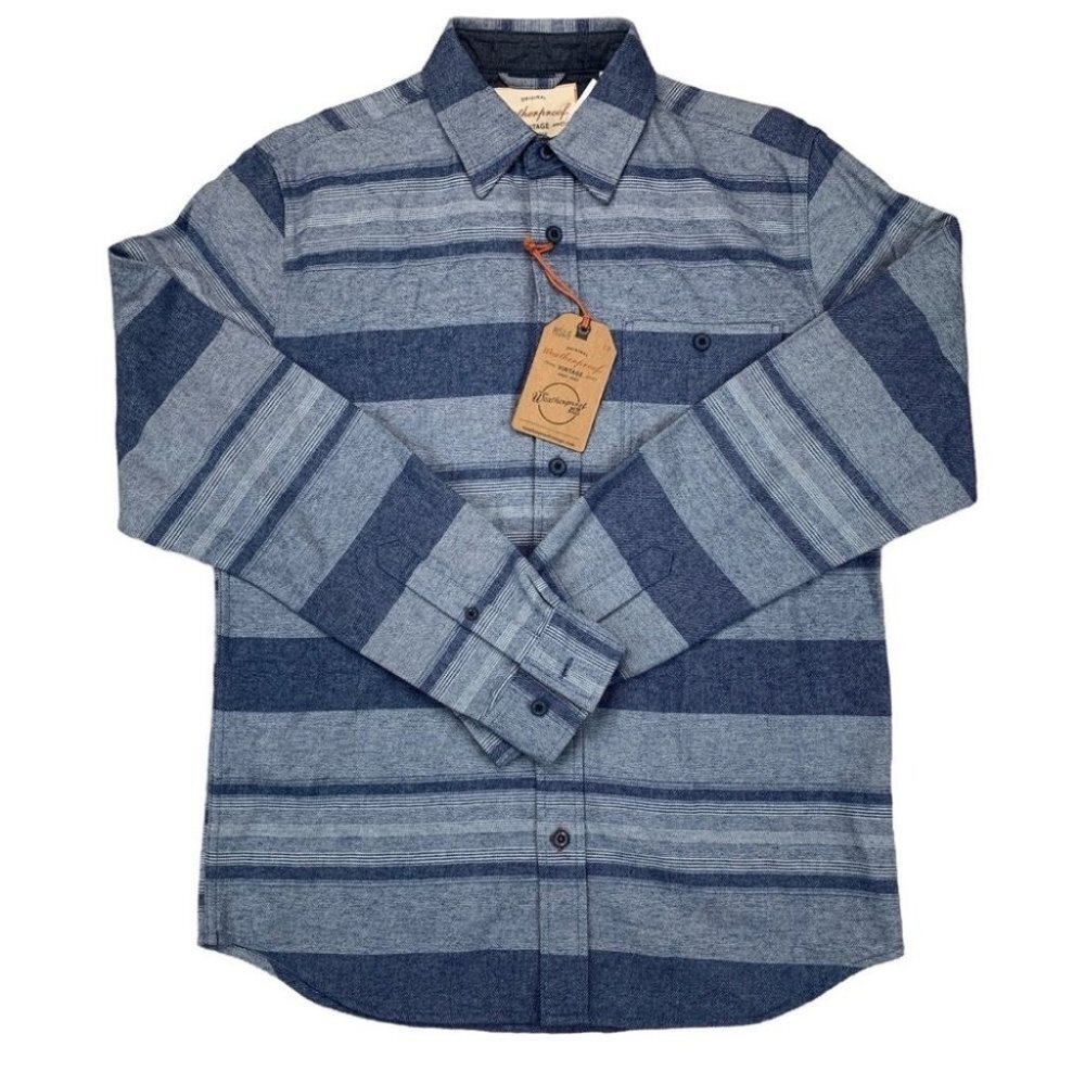 WEATHERPROOF VINTAGE mens  shirt Brushed Horizontal Stripe Woven Shirt Size S